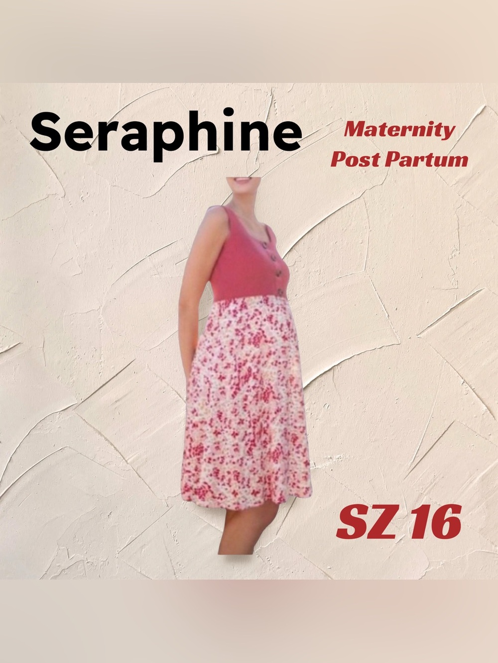 ✨HP✨🇬🇧👍GUC SERAPHINE | US 16 | Romantic Pink & Flower Print Maternity dress